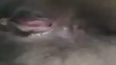 Indian nude girl shows her hairy wet pussy