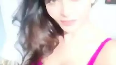 Actress Talking with Director and in Bra she taking selfie video with talking audio