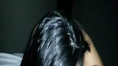 Shy girlfriend sucking cock