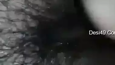 Desi girl exposes sexy boobies and stimulates hairy pussy with fingers