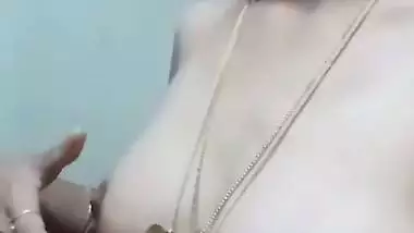 South Indian wife removing bra and showing sexy boobs