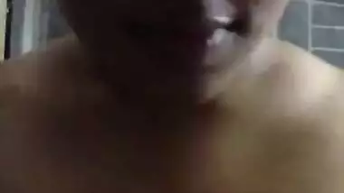 Horny girl in bathroom