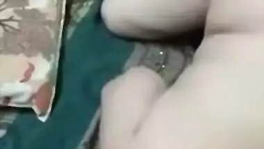 White desi XXX girl have a threesome sex with her husband and his friend MMS