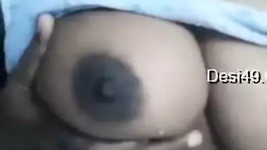 Man is out but camera is on so Indian woman can show off XXX titties