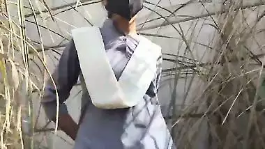 A 19-year-old college girl enjoys outdoor sex on a farm