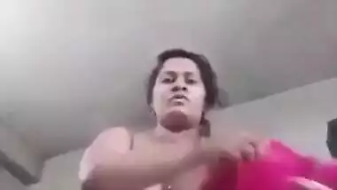 Bengali unsatisfied wife naked show on selfie cam