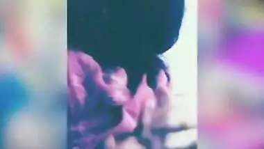 Indian female in a hijab doesn't show her face but XXX natural boobs