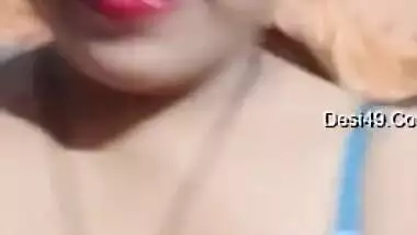 Desi mom is in love with her own boobs and tries to lick nipples