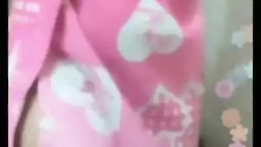 Naughty Indian girl sneaks in bathroom for sex video chat with XXX friend