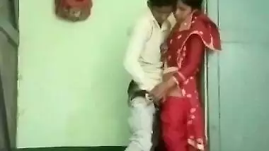 Desi Bhabhi standing sex with young Devar