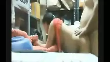 Desi mms of a lewd boss fucking his older employee in store room