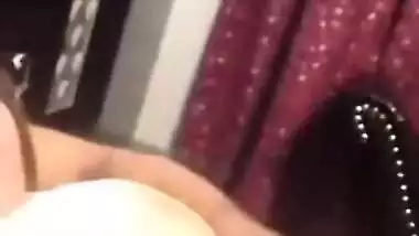 Hot blue film of a horny juvenile couple having joy in a hotel room