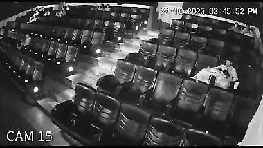 Blowjob in cinema theatre by horny girlfriend