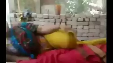 Village girls’ masti hot lesbian smooch outside home