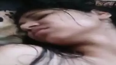 Horny Indian girl helps man relax touching her XXX snatch fingering it