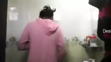 Solo sex video of shy Desi teen who rubs own XXX tits in bathroom