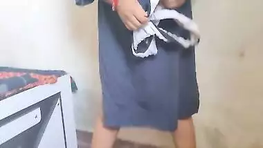 Teen School Girl Pissing In Morning Along Bed Corner Show Her Tight Pussy