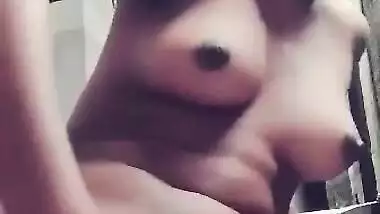 Cute Desi girl fingering and tasting pussy juice
