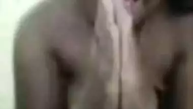 Desi female takes bra off discovering her XXX round jugs for online fan