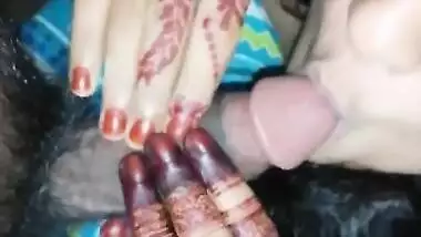 Newly married wife blowjob to her husband