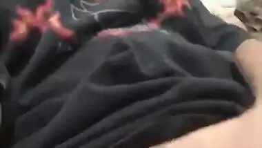 Indian porn video of an amateur girlfriend finger fucking her pussy on cam