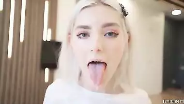 Little cute ghostie takes it deep in her tight pussy and gets cum covered - Eva Elfie
