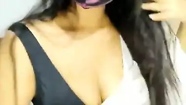 Sexy Eyes Theera showing her boobs and horny expression on her face