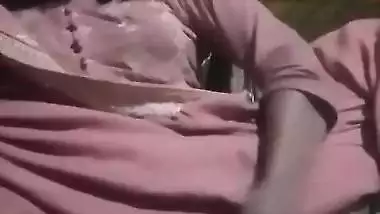 Shy girl fucks her pussy with a brinjal in xxx viral MMS