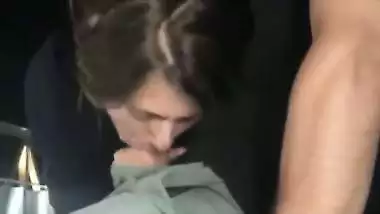 Voyeur Couple Recording BJ and Swallowing Outside in a Walking Path