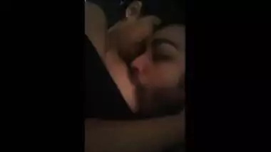 Large mangos Indian college girlfriend gets mounds sucked by boyfriend