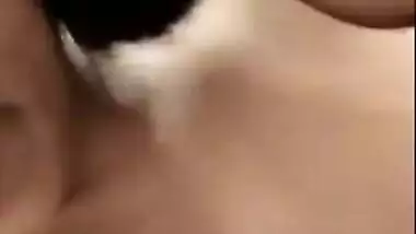 MMS XXX video of Desi charmer who reaches dark nipple with her tongue