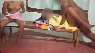 Husband Having Sex With Wifes Friend While His Wife Is Watching - Cuckold Wife - Threesome