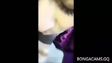 Horny Indian College girl giving her BF a hot blowjob on cam