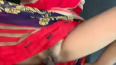 Desiree Night In Bhabhi With A Sexy Butt In Red Saree Is Ready To Fuck With Delivery Boy, Hindi Audio