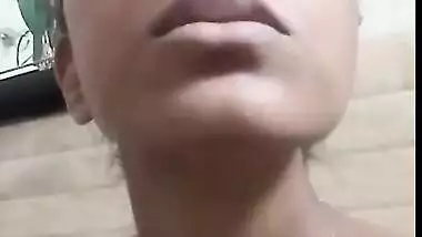 Nude Indian girl smoking on selfie cam