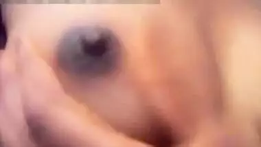 horny tamil girl self pressing tight boobs and nipples clip