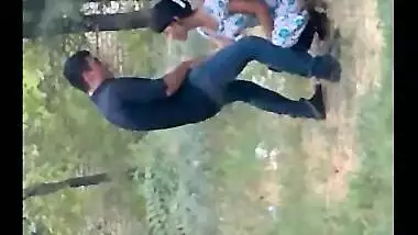 Hidden cam records a young couple enjoying oral sex behind their house